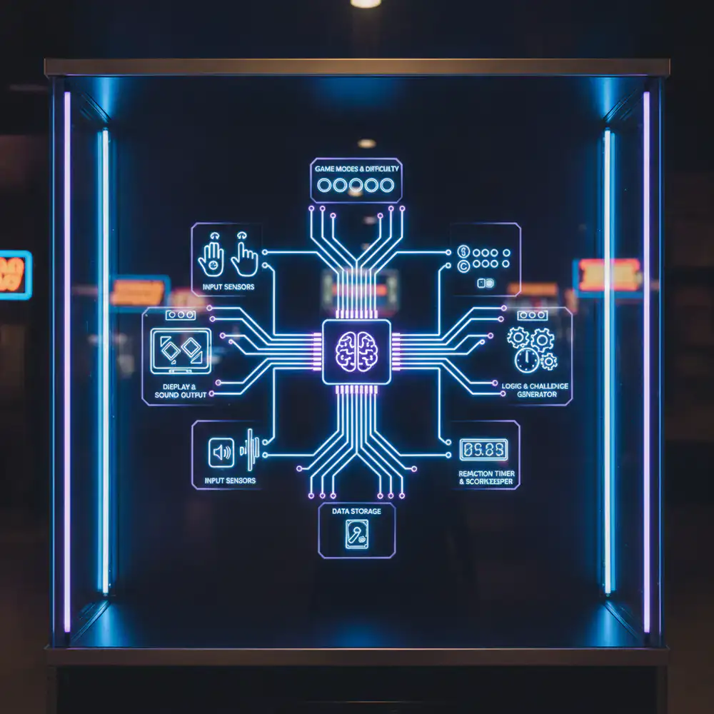 Diagrama de la arquitectura técnica del juego de reacción